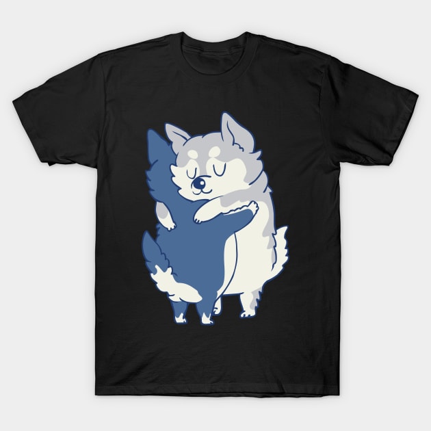 Husky Hugs T-Shirt by huebucket